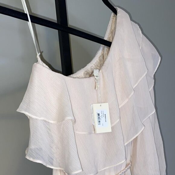 Maje One-shoulder ruffled georgette midi dress - Picture 6 of 8